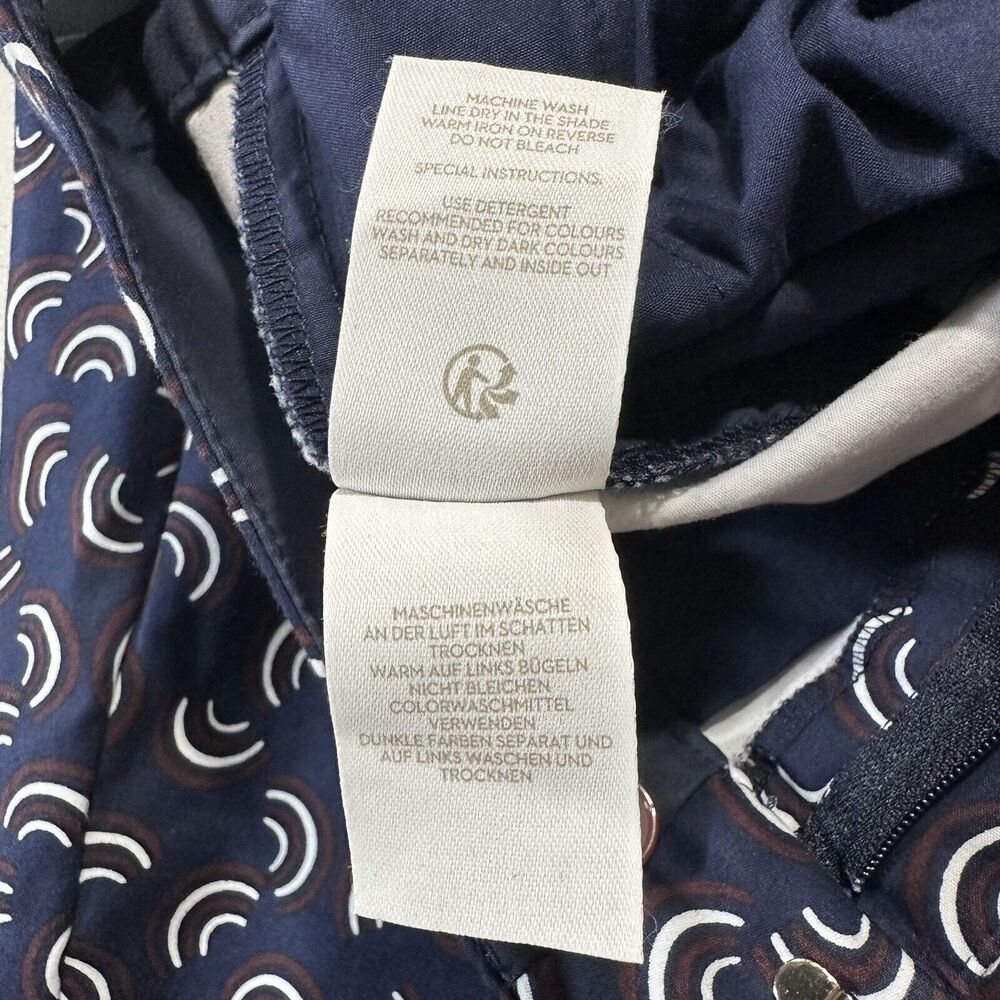 BODEN Navy Blue Richmond Rainbow Pattern Slim Straight Leg Trouser Pants Size 6R - Picture 8 of 9